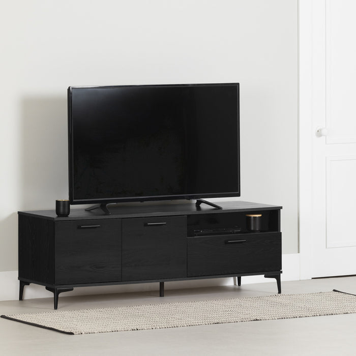 Meuble pour téléviseur Musano avec rangement - chêne noir