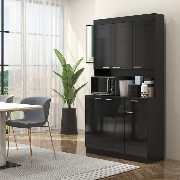 HOMCOM Armoire de rangement avec etagere reglable, tiroir, noir