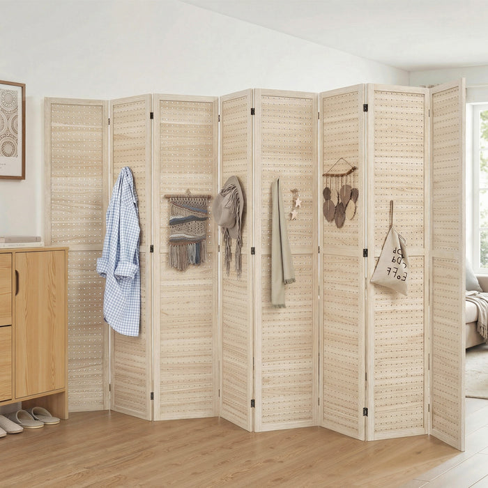 HOMCOM Paravent 8 Panneaux Pliable pour Interieur, Ecran de Decoration d'Interieur