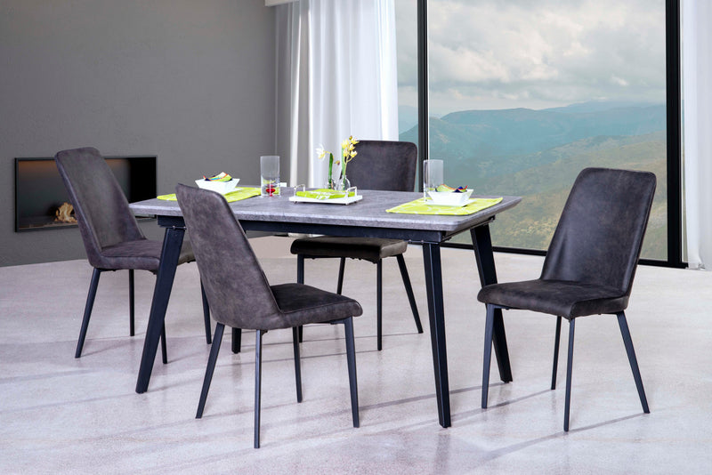 Chaise De Salle A Manger Sumatra En Tissu Gris (ensemble De 2)