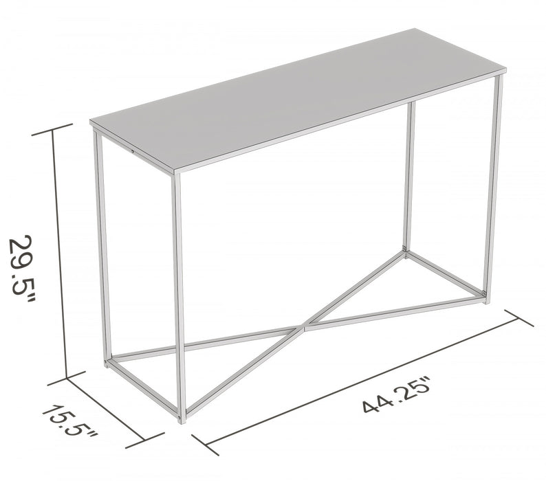 Console de 44 po - taupe foncé avec base en métal noir