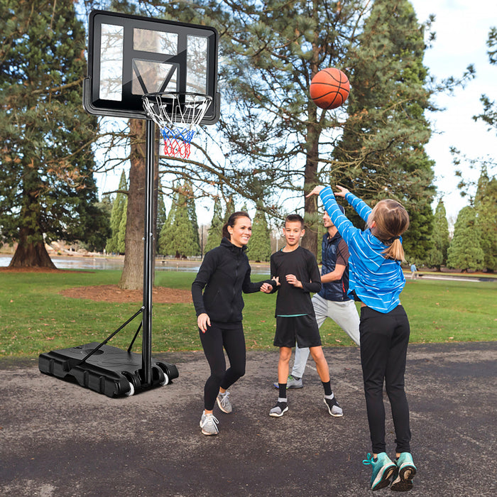 Support De Panier De Basket-ball Portable De Marque Costway Hauteur Reglable Avec Roues Arriere Incassables