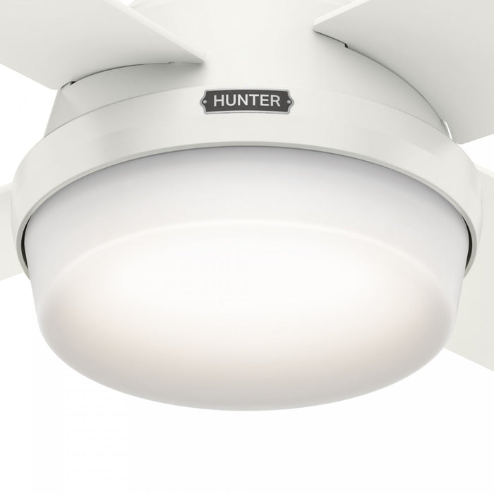 Ventilateur de plafond Dempsey à profil bas avec luminaire - Blanc