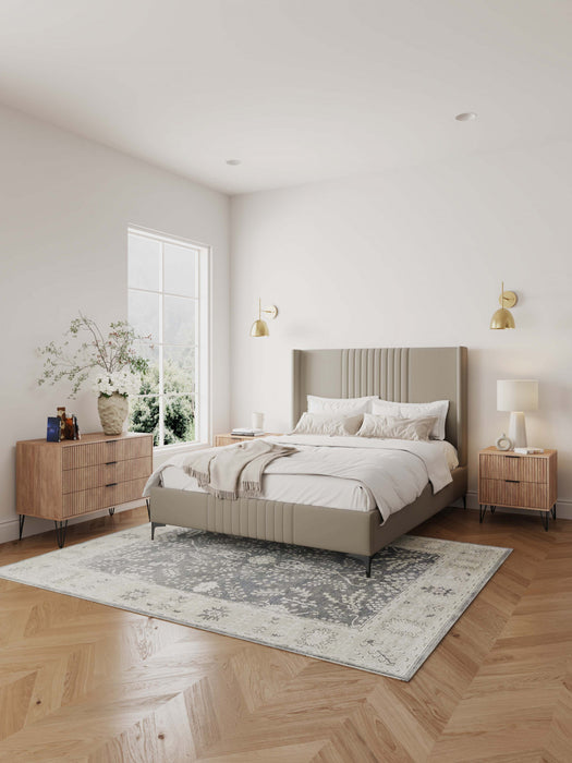 Ensemble moderne de commode 2 pieces Dumbo en brun dore