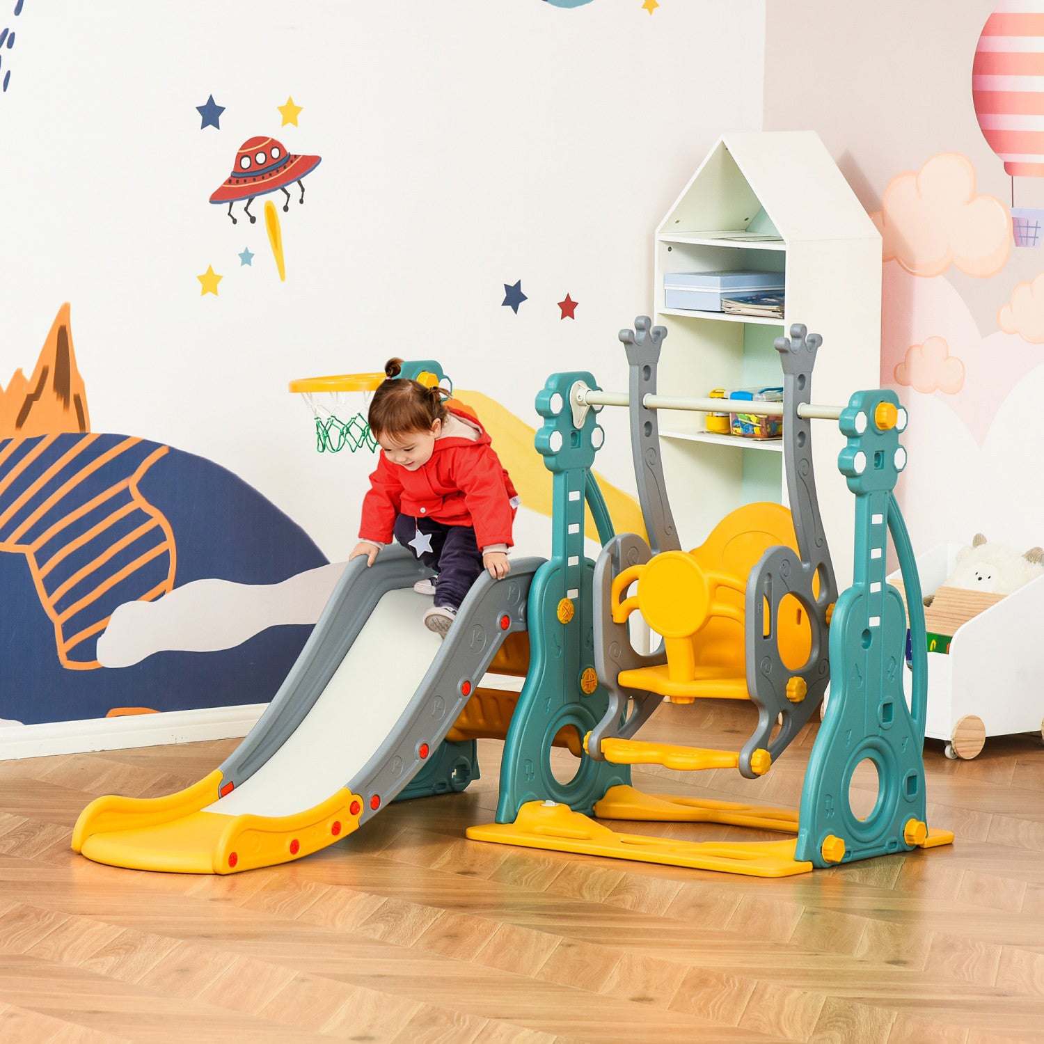Ensembles de toboggans et balançoires en plastique d'intérieur pour enfants - Amusement et sécurité Ensembles de toboggans et balançoires en plastique d'intérieur pour enfants - Amusement et sécurité