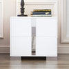 Madeline Nightstand with 2 Storage Drawers and Metal Legs,White | Madeline table de chevet avec 2 tiroirs de rangement et pieds en metal, blanc