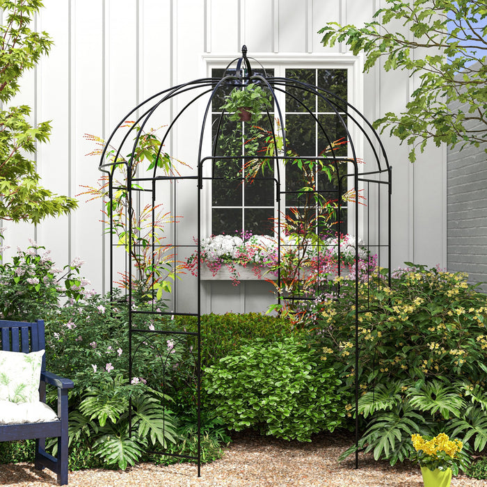 Outsunny Arbre De Jardin En Forme De Cage A Oiseaux, Pavillon De Pergola