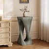 Cade 26.80" Twisted Square MGO Accent Table, Unique Natural Wood Grain Indoor Side Table, Grey | Table d'appoint carree torsadee Cade 26,80 pouces MGO, table laterale interieure a grain de bois naturel unique, gris