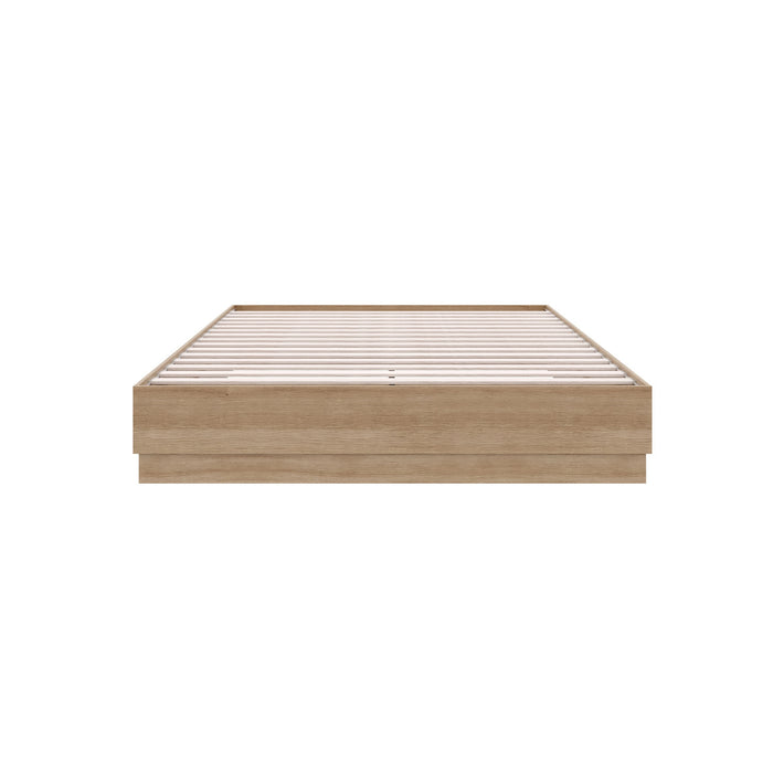 Lit double plateforme Milano Nordika - chêne brun