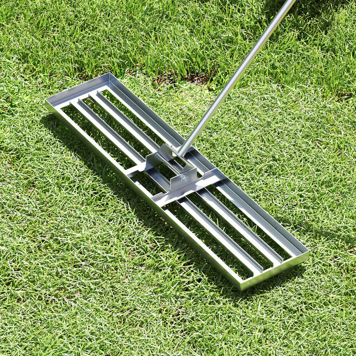 Costway Pelouse Nivelant Rake 42 \"x 10\" Outil De Pelouse De Niveau Pour Jardin Arriere-cour/pelouse Argent