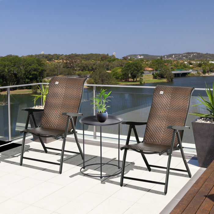 Outsunny Outsunny Fauteuil Pliant Inclinable En Rotin Fauteuil Inclinable