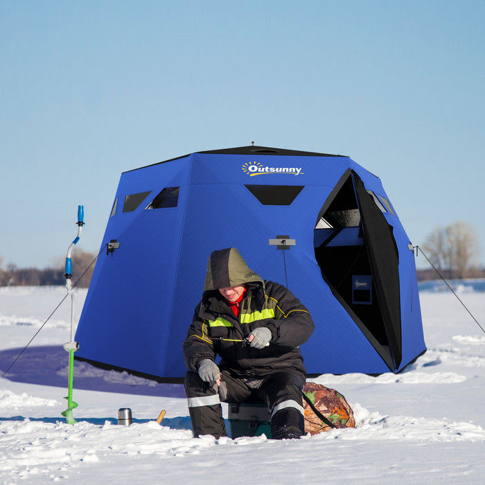 Outsunny Tente De Peche Sur Glace, Abri De Peche Sur Glace Pour 4 Personnes