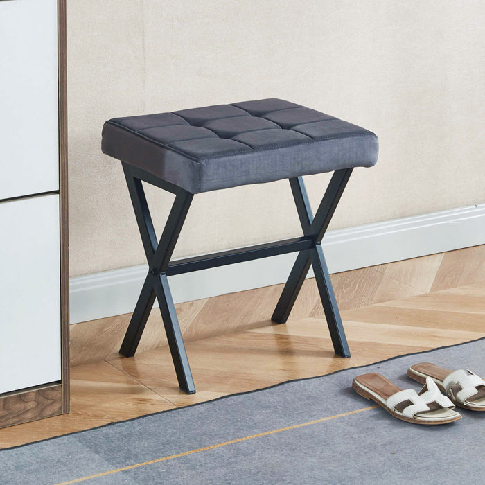Tabouret d’appoint polyvalent Owen avec pieds en metal, couleur gris