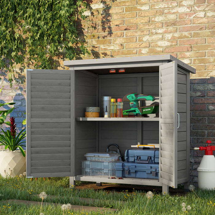 Outsunny Abri De Jardin En Bois 2 Portes, 34\" X 18\" X 38\"