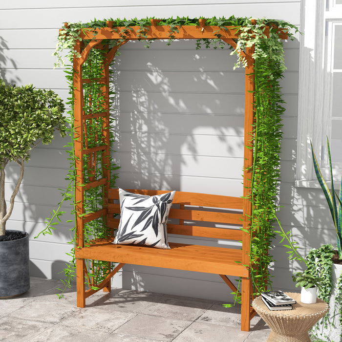 Outsunny Banc En Bois Pour 2 Personnes Pour Plantes Grimpantes, Brun