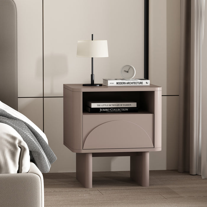 Table de nuit Ella Modern 20\" en moka (1 tiroir)