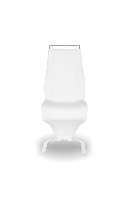 Chaise De Salle A Manger Pollock En Similicuir Blanc (ensemble De 2)