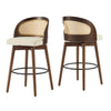 Calvin Indoor Counter Height Swivel Bar Stool Set of 2 with Ergonomic Backrest,Walnut | Calvin – Lot de 2 tabourets de bar de hauteur comptoir pivotants pour interieur avec dossier ergonomique, finition noyer