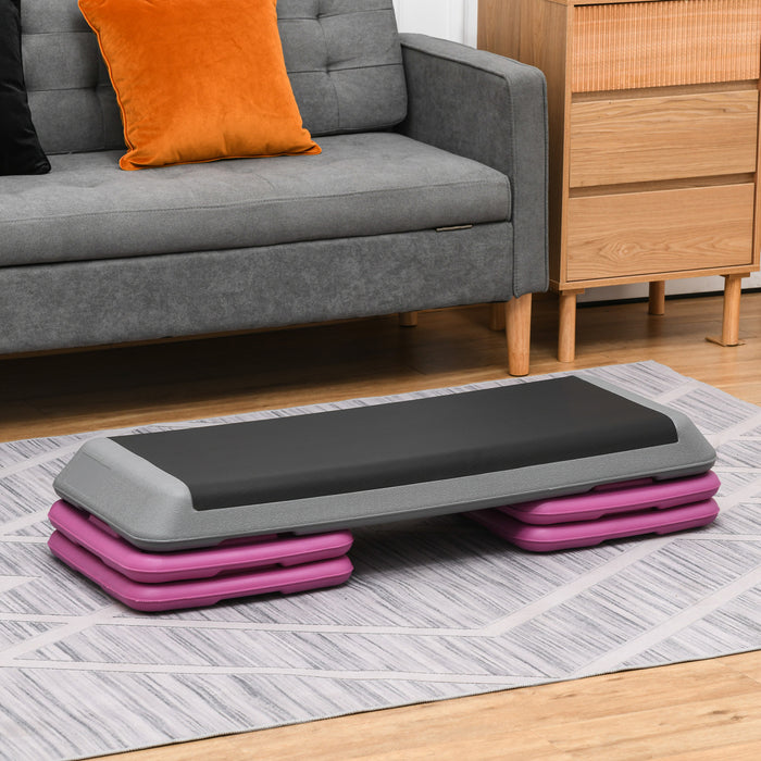 Soozier 43\" Plate-forme Aerobic Reglable Stepper 3 Niveaux, noir