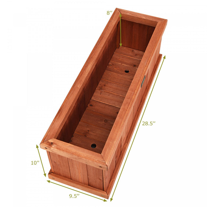 Jardiniere Decorative Rectangulaire En Bois Naturel De 36 Pouces Pour Jardin, Cour, Fenetre