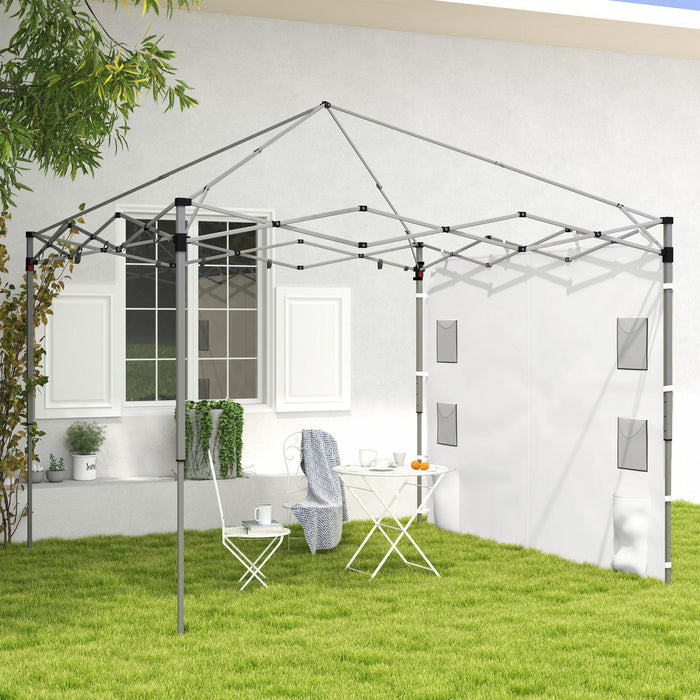 Outsunny Paroi Laterale Pour Auvents, Paroi Laterale Uniquement, Blanc