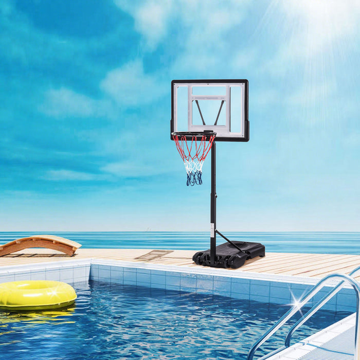 Soozier Panier de Basket Reglable Piscine w/ Roues