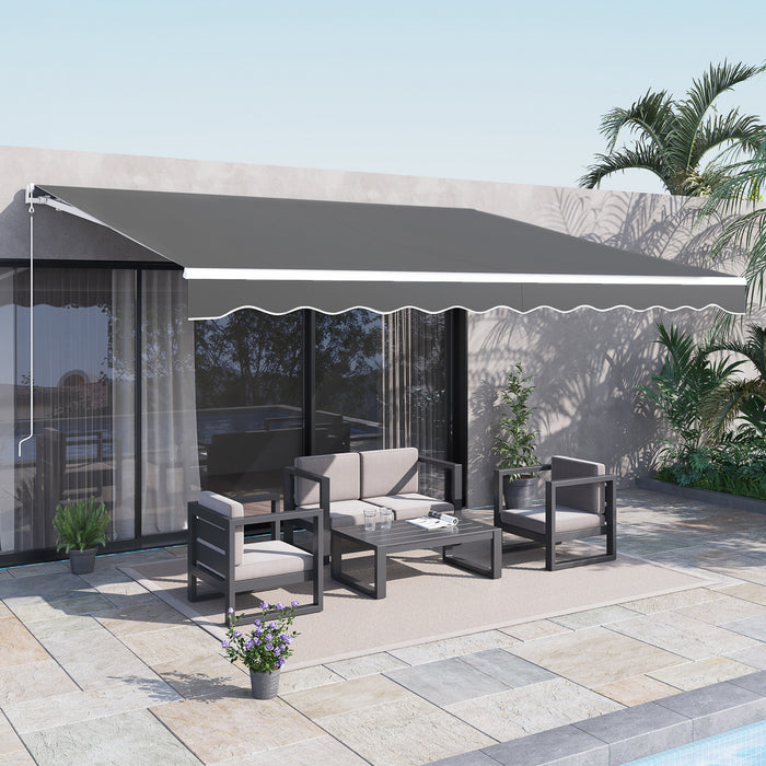 Outsunny 10' X 13' Store Banne Electrique Protection Uv Telecommande, Gris