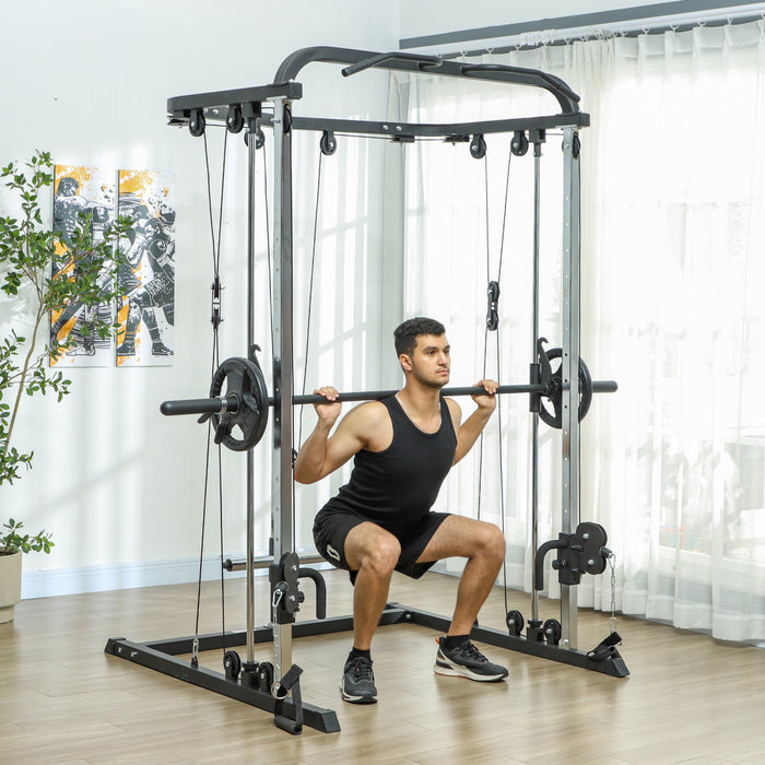 Soozier Machine Smith Avec Systeme De Croisement De Cables Support De Squat