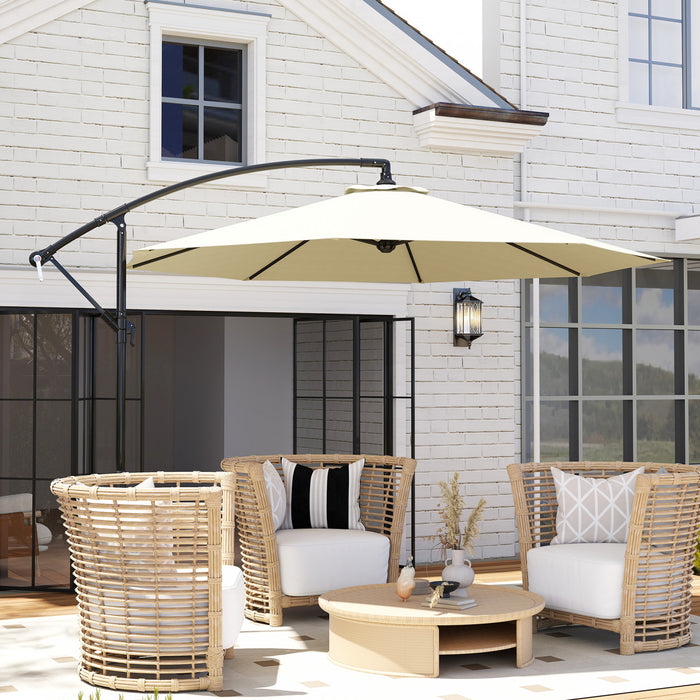 Outsunny Parasol De Patio Creme