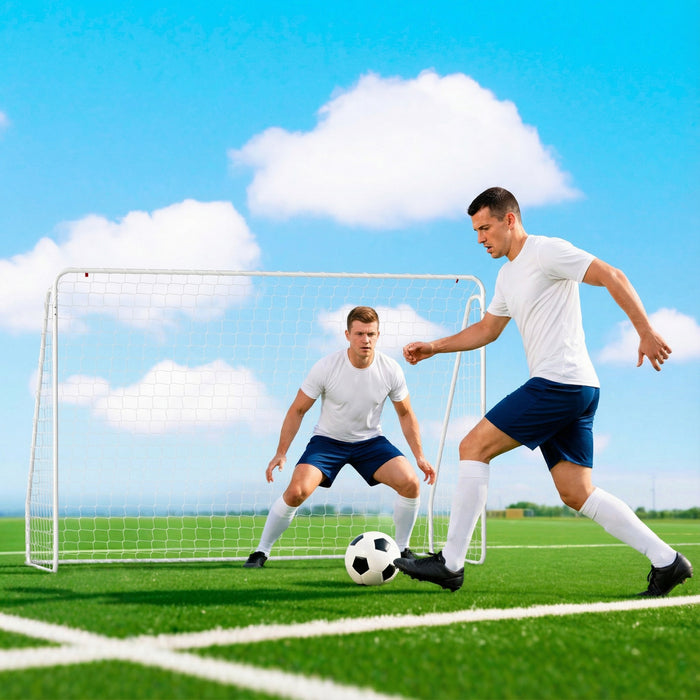 Soozier But de soccer pour jardin, filet de soccer, blanc, 10 x 4 pi