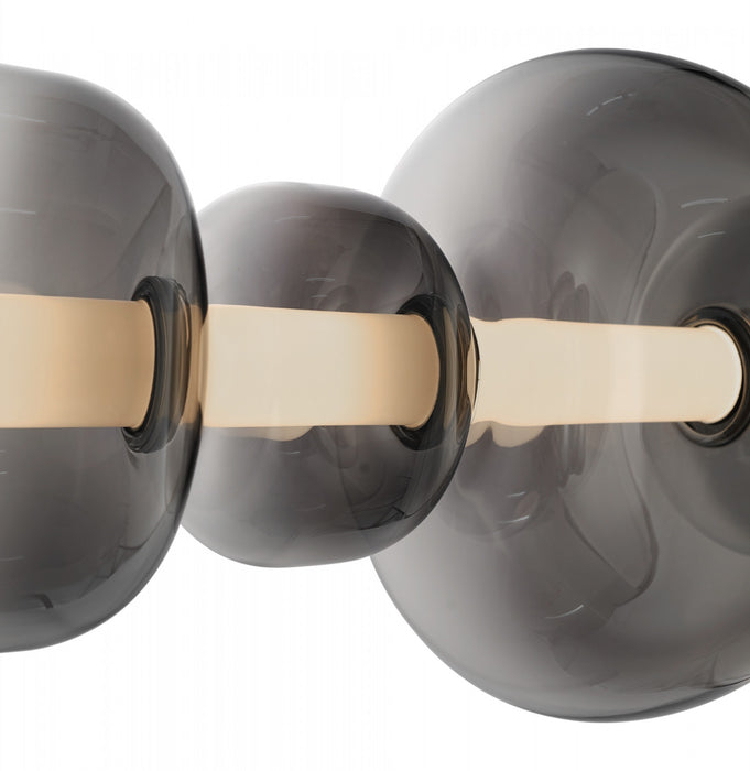 Luminaire D’ilot A Del Integrees Astra, Noir Avec Verre Ombre Fume