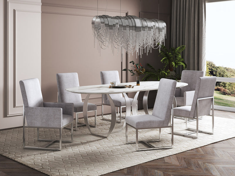 Ensemble de 6 chaises de salle a manger Element Modern en gris