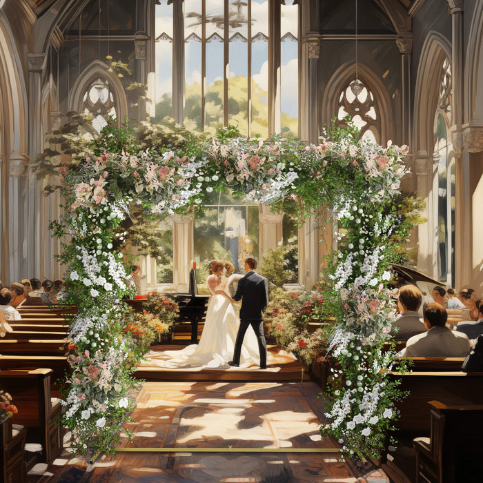 Outsunny 6.6ft X 6.6ft Or Mariage Arch Toile De Fond Stand Pour La Fete