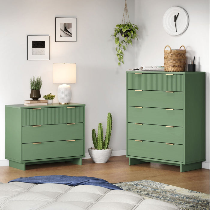 Ensemble de commode 2 pieces Granville Modern en vert sauge
