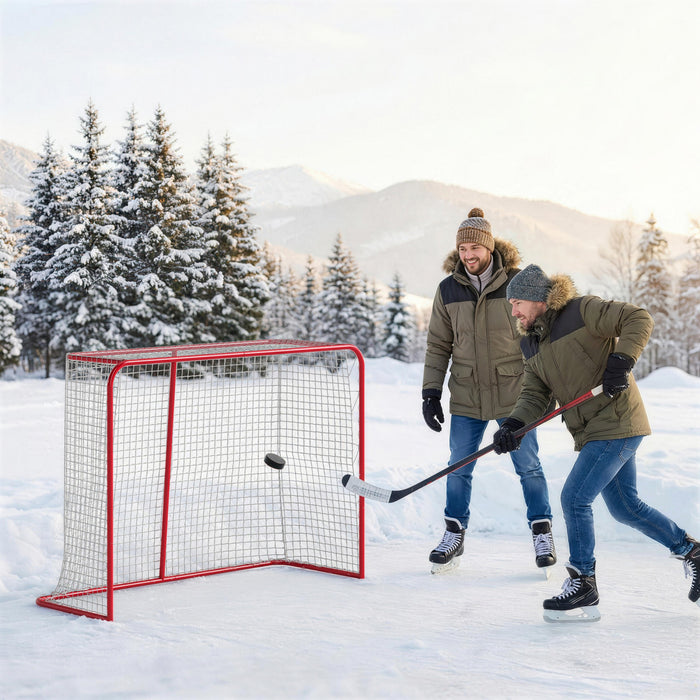 Soozier Mini But de Hockey 160 x 115 cm, Filet Facile a Installer avec Cadre en Metal