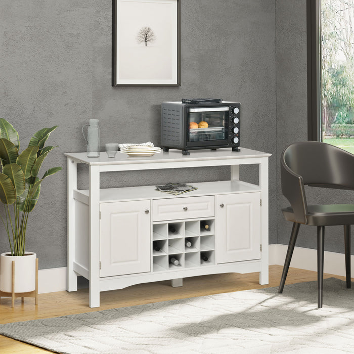 HOMCOM Buffet avec Tiroir et Rangement pour Bouteilles de Vin