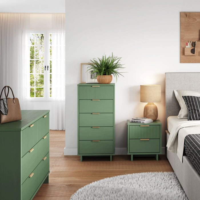 Ensemble de commode moderne Granville 3 pieces en vert sauge