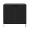 Armoire de rangement mince Nordika à 2 portes - noire
