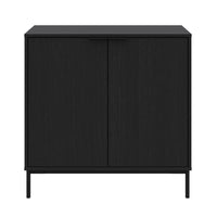  Armoire de rangement mince Nordika à 2 portes - noire