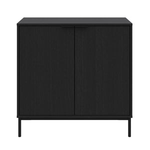 Armoire de rangement mince Nordika à 2 portes - noire