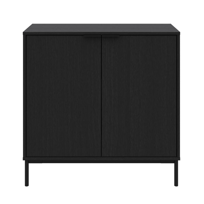 Armoire de rangement mince Nordika à 2 portes - noire