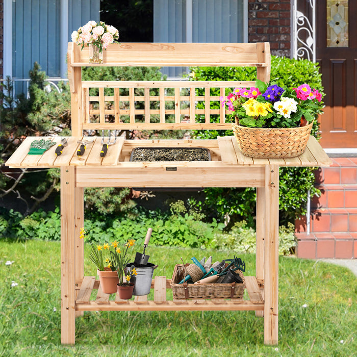 Table De Rempotage En Bois Costway