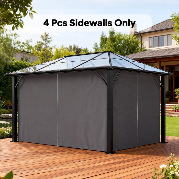 Rideaux universels pour tonnelle Outsunny, 3 m x 4 m, 4 panneaux, gris