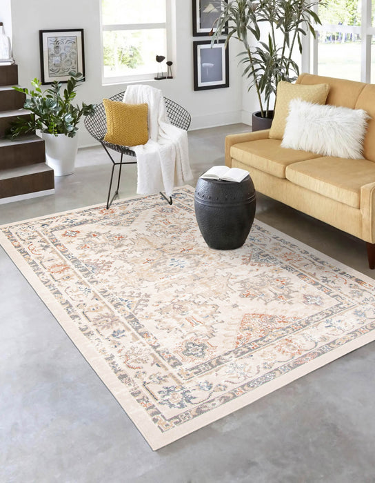 Carpette Rococo ivoire - 8 pi 0 po x 10 pi 0 po  