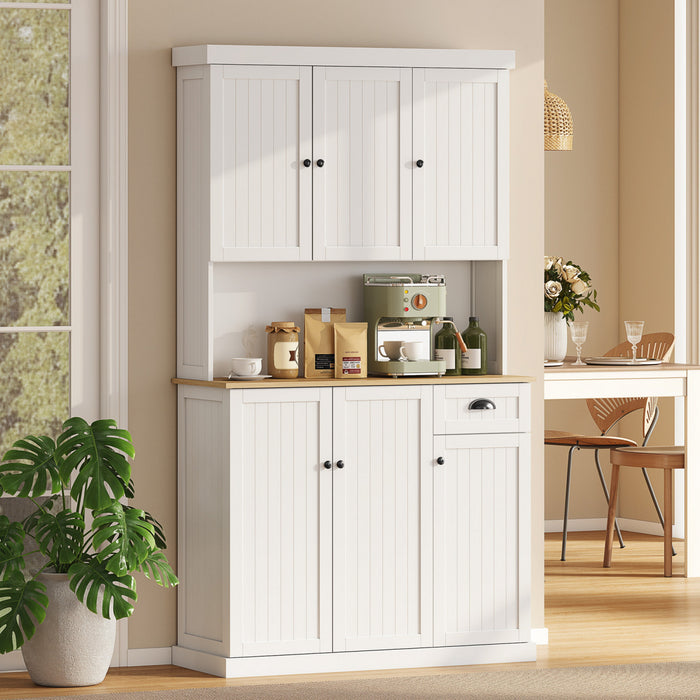 HOMCOM 71\" Buffet avec huche, armoire de rangement de cuisine avec tiroir
