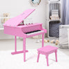 Costway Classical Kids Piano, 30-Key Mini Grand Piano with Music Stand and Bench, Wooden Musical Instrument Toy w/Lid & Music Rack, Gift for Boys Girls Ages 3+