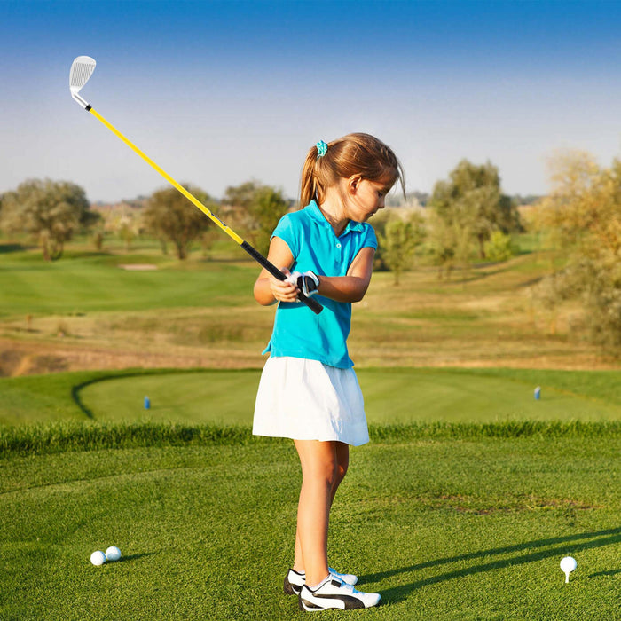 Ultimate Junior #7 Fer Pour Enfants Avec Arbre En Fibre De Verre Et Couverture De Tete Junior Practice Golf Club Jaune