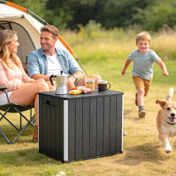 Outsunny Coffre de Rangement Exterieur 114 L, Noir