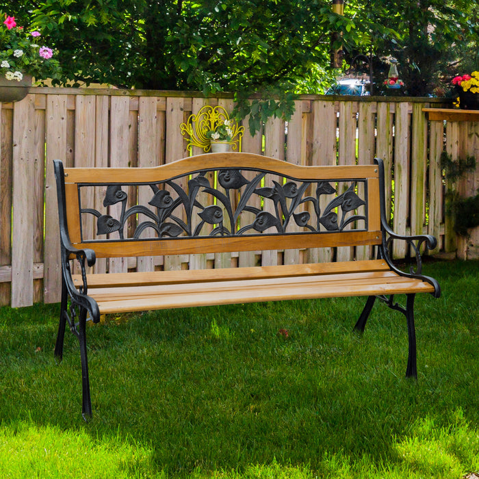 Banc De Jardin Pour 2 Personnes Outsunny 50, Naturel