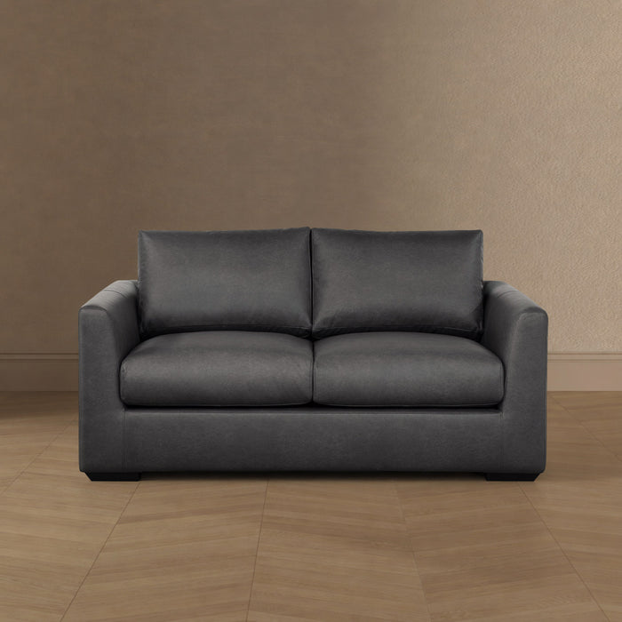 Canape Loveseat Contemporain Cleo Rembourre en Etain